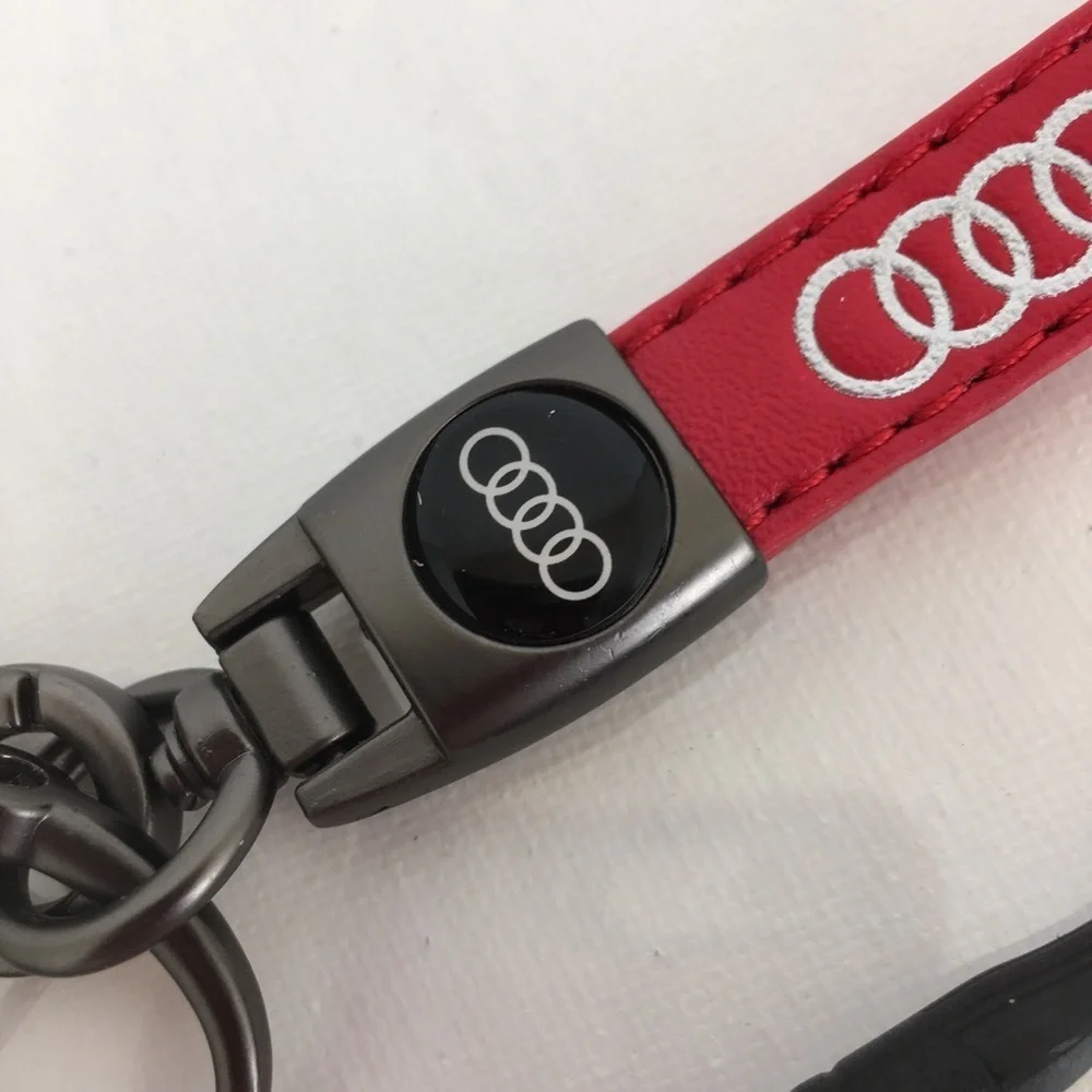 NEW Audi Keychain Red Key Fob NWT Auto Accessories Gift Unisex Car Keyring